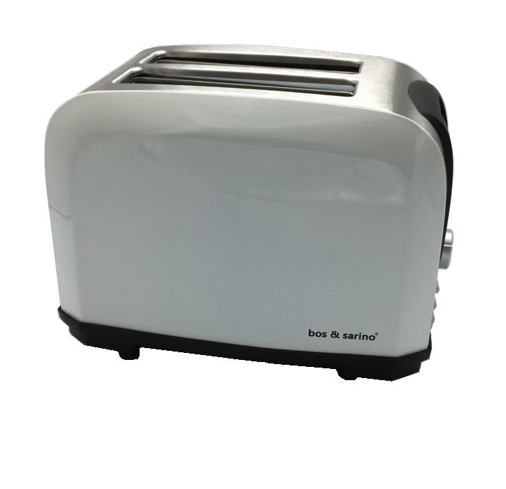 White 2 Slice Stainless Steel Toaster - BOS & SARINO