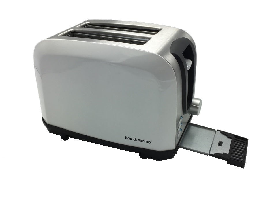 White 2 Slice Stainless Steel Toaster - BOS & SARINO