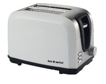 White 2 Slice Stainless Steel Toaster - BOS & SARINO