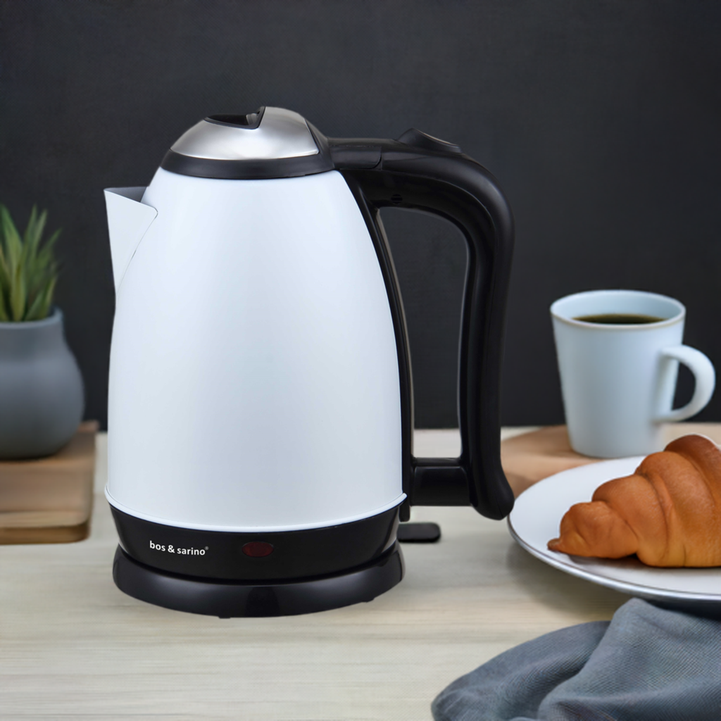 Cordless Kettle White 2L Capacity - BOS & SARINO